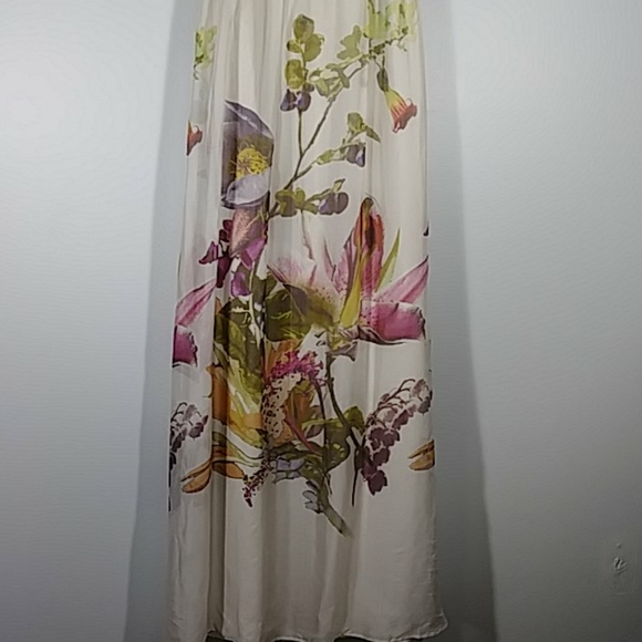 Zara Woman Cream/ floral maxi slvless dress Sz S - Picture 3 of 8